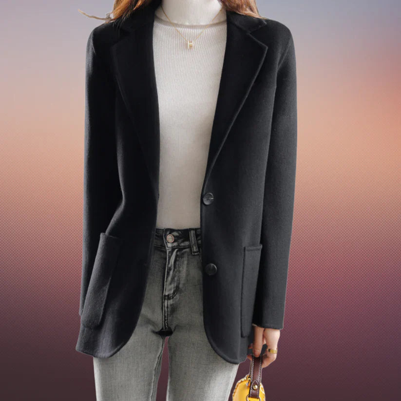 Levoire | Blazer Tweed Poches Manches Longues Noir