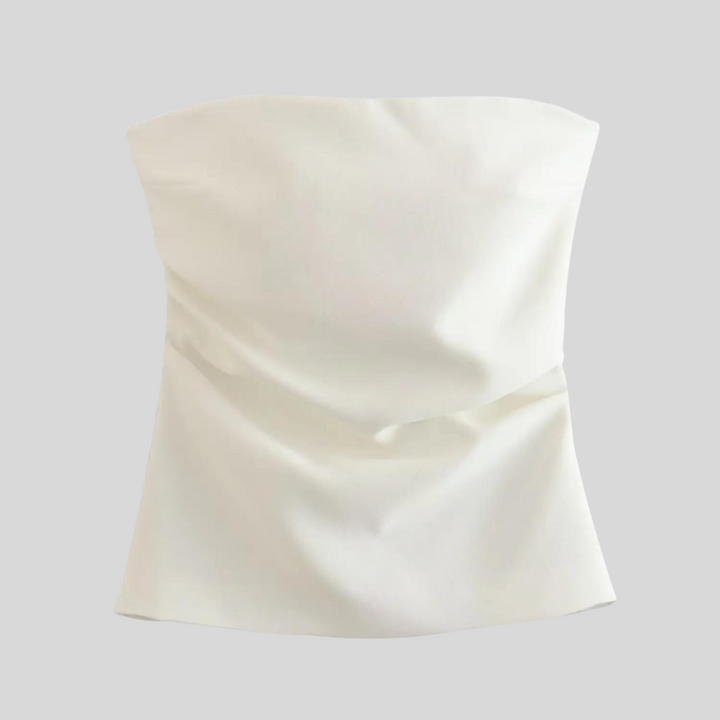Levoire | Blouse Sans Bretelles Sans Manches Blanc