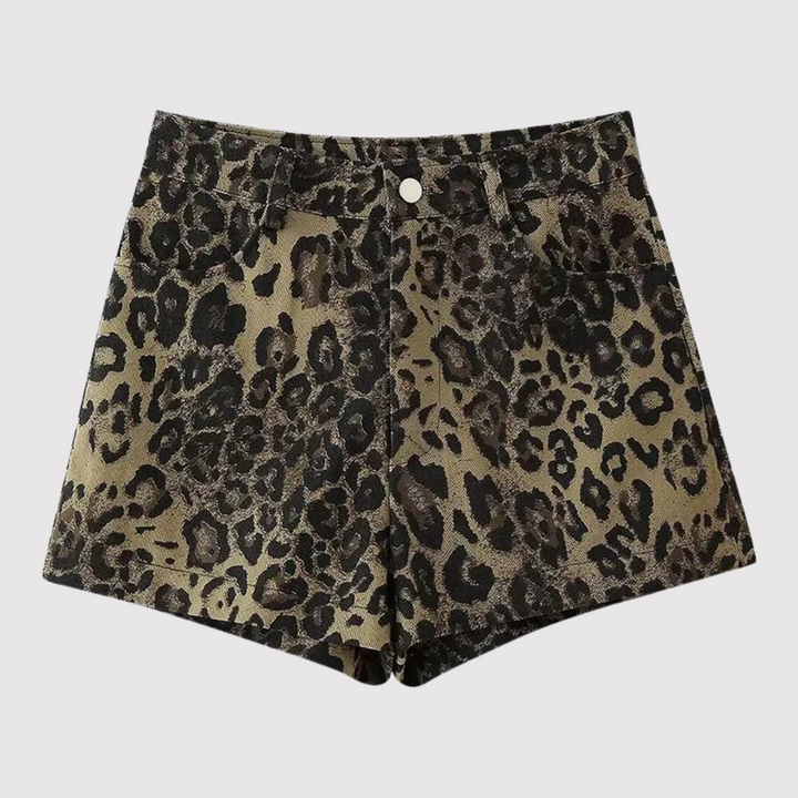 Levoire | Shorts Géométriques À Motif Léopard Noir