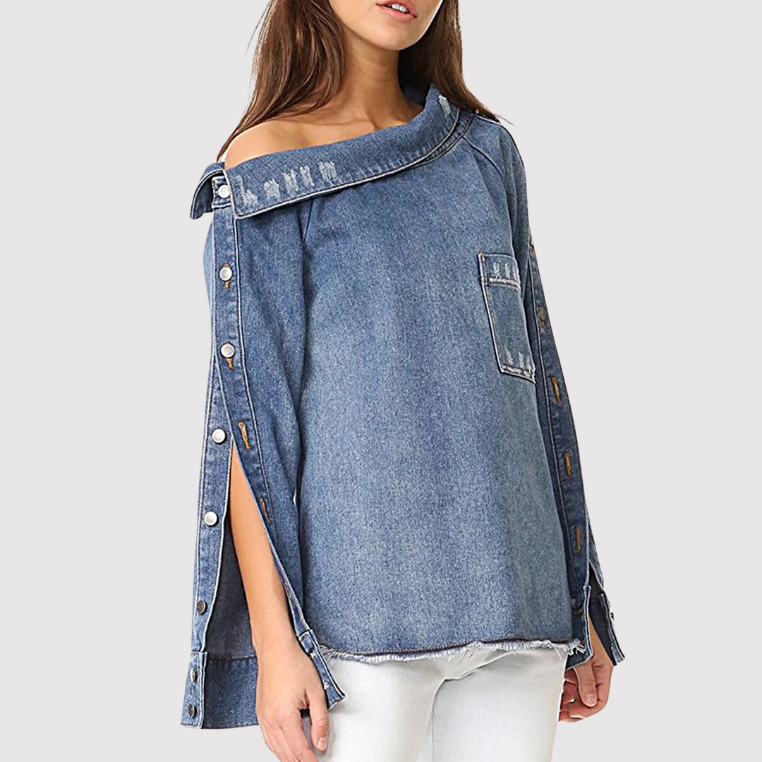 Levoire | Blouse En Jean Asymétrique Pour Femmes