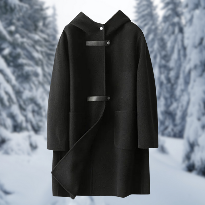 Levoire | Veste à capuche réversible en cachemire à manches longues Noir