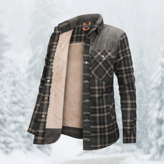 Levoire | Veste à carreaux en polaire à manches longues Gris