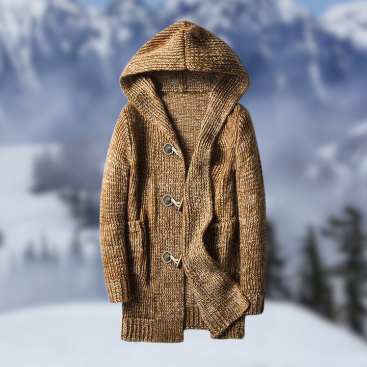 Levoire | Cardigan Fin Pour Hommes Kaki