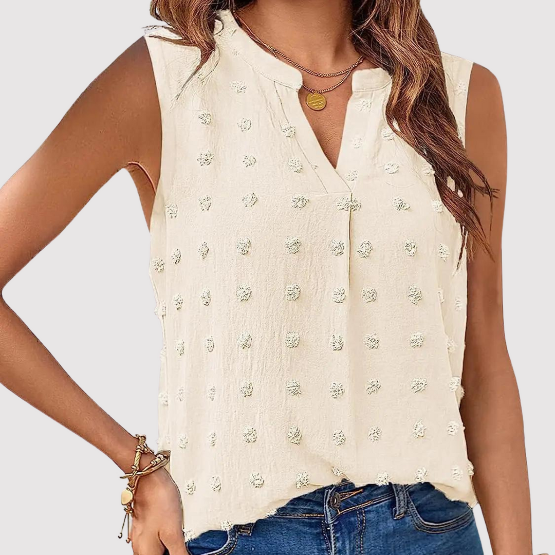 Levoire | Haut Sans Manches Design Beige