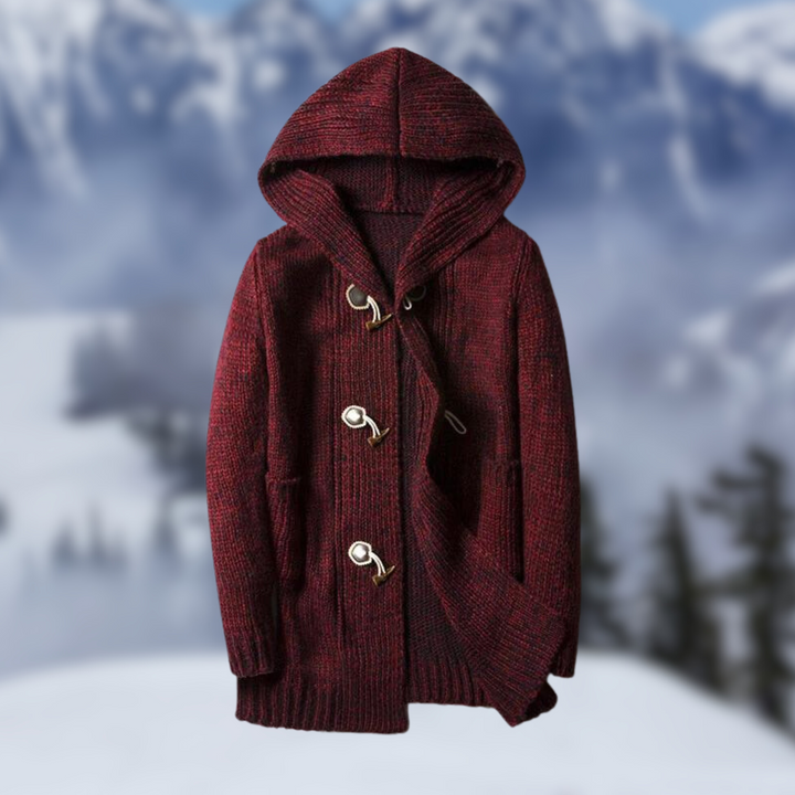 Levoire | Cardigan Fin Pour Hommes Vin rouge