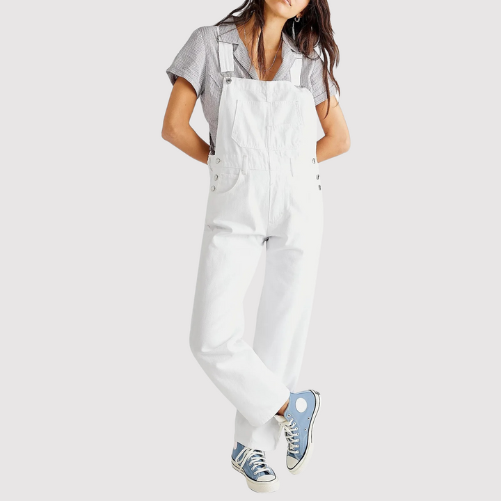 Levoire | Salopette En Denim Tendance Pour Femmes Blanc