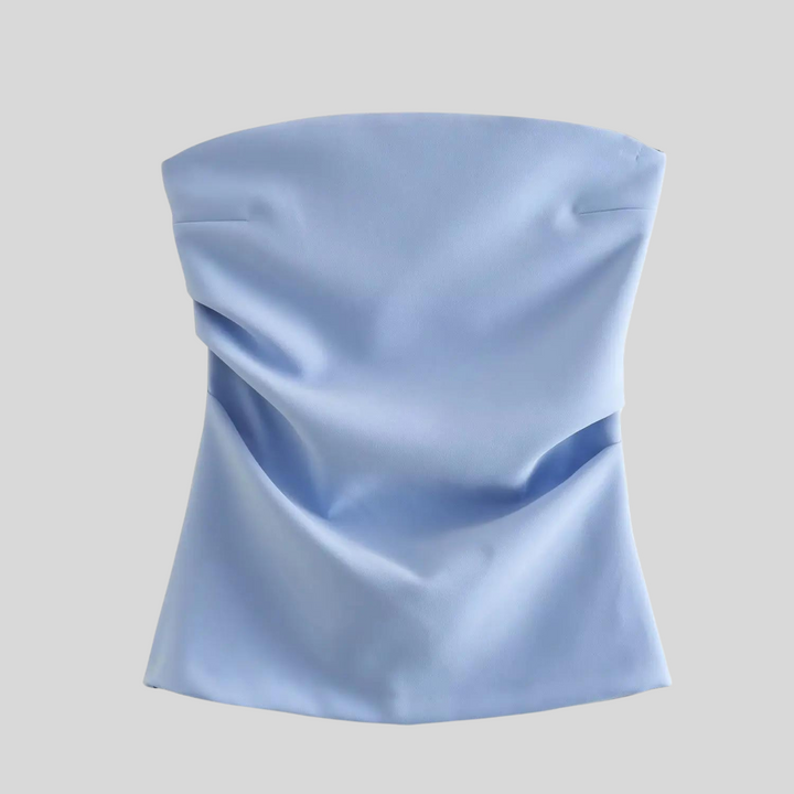 Levoire | Blouse Sans Bretelles Sans Manches Bleu