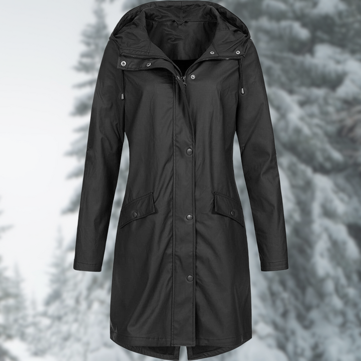 Levoire | Moderne, Long Manteau De Pluie Avec Propriétés Déperlant Noir
