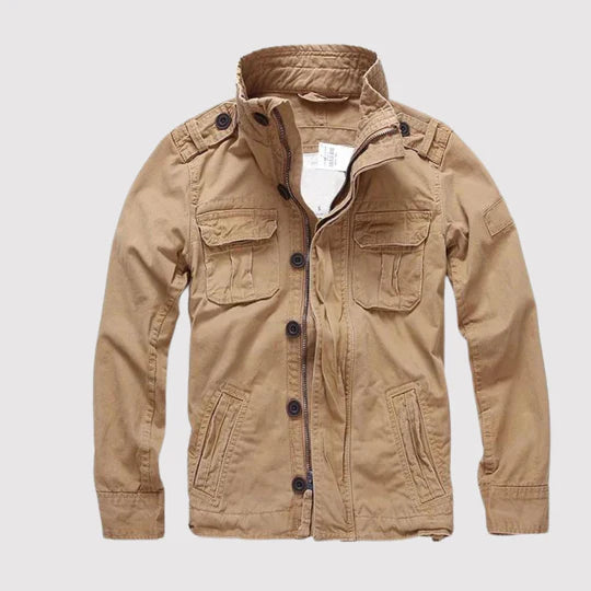 Levoire | Veste En Coupe-Vent À Fermeture Éclair À Manches Longues Avec Plusieurs Poches Khaki