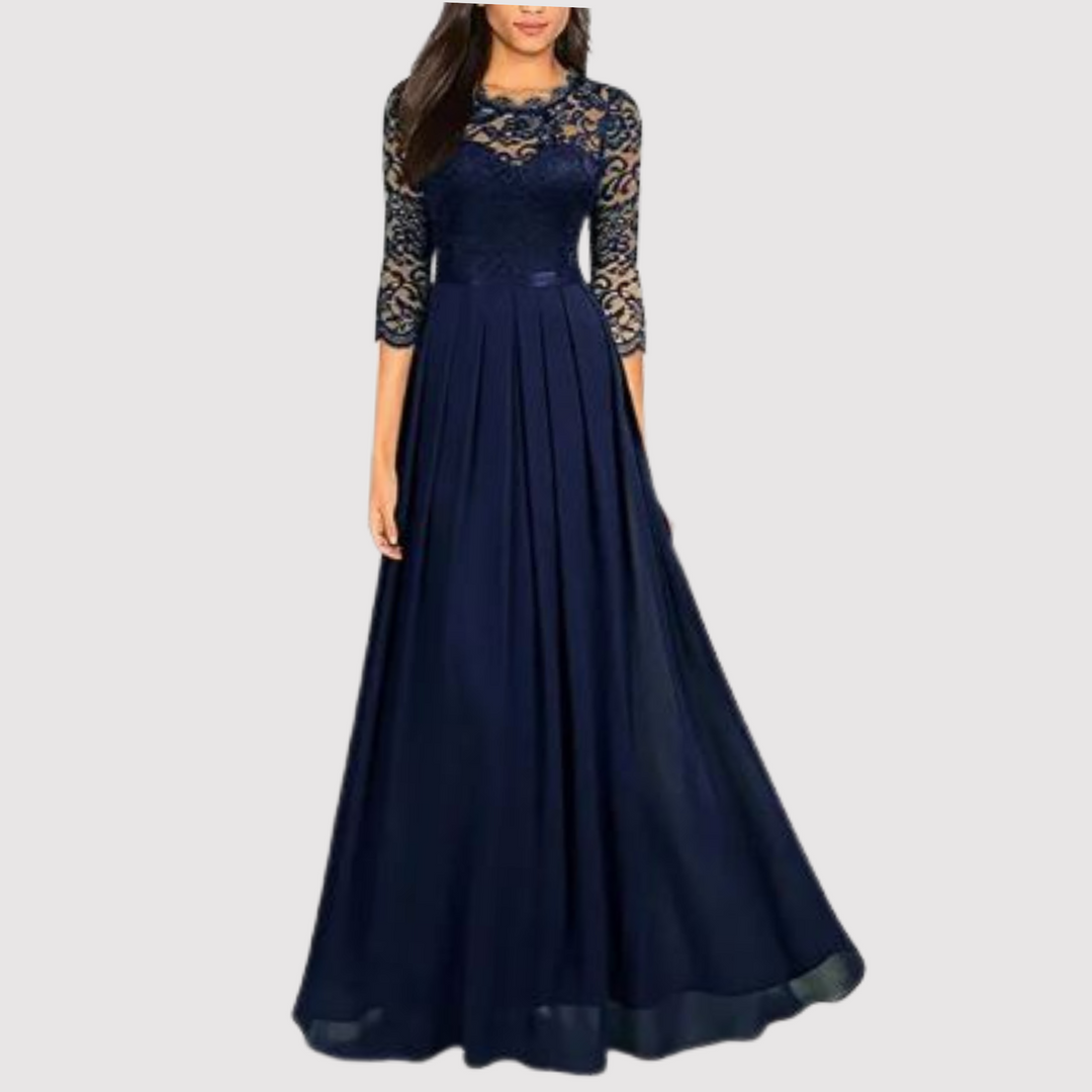 Levoire | Robe En Chiffon En Dentelle Chaude Bleu