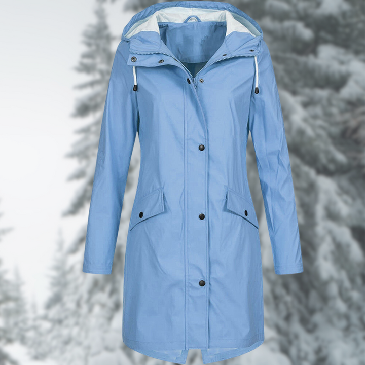 Levoire | Moderne, Long Manteau De Pluie Avec Propriétés Déperlant Bleu clair