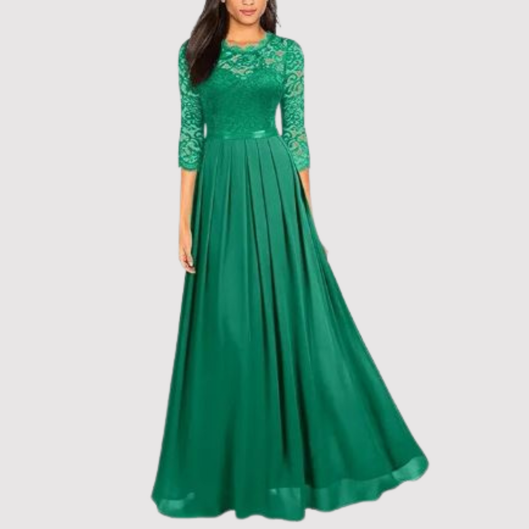 Levoire | Robe En Chiffon En Dentelle Chaude Vert
