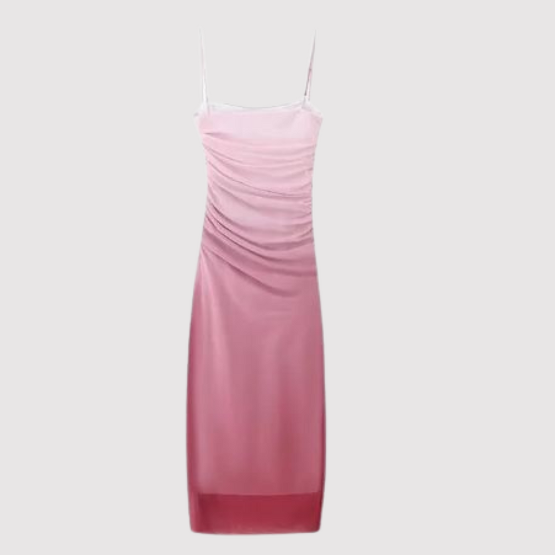 Levoire | Robe À Bretelles Spaghetti Noire Couleur Rosa