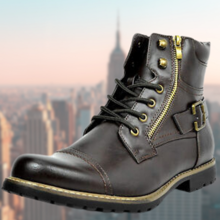 Levoire | Bottes De Moto En Cuir Pour Hommes, Protection Élégante Braun