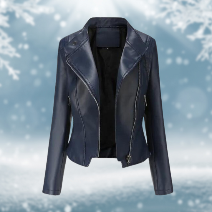 Levoire | Veste En Cuir Vegan Au Design Moderne Bleu foncé