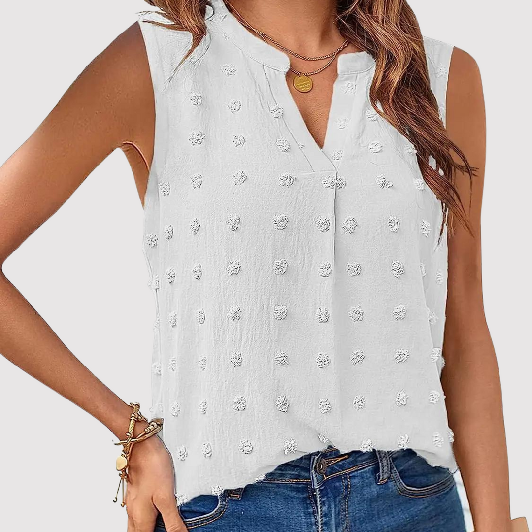 Levoire | Haut Sans Manches Design Blanc