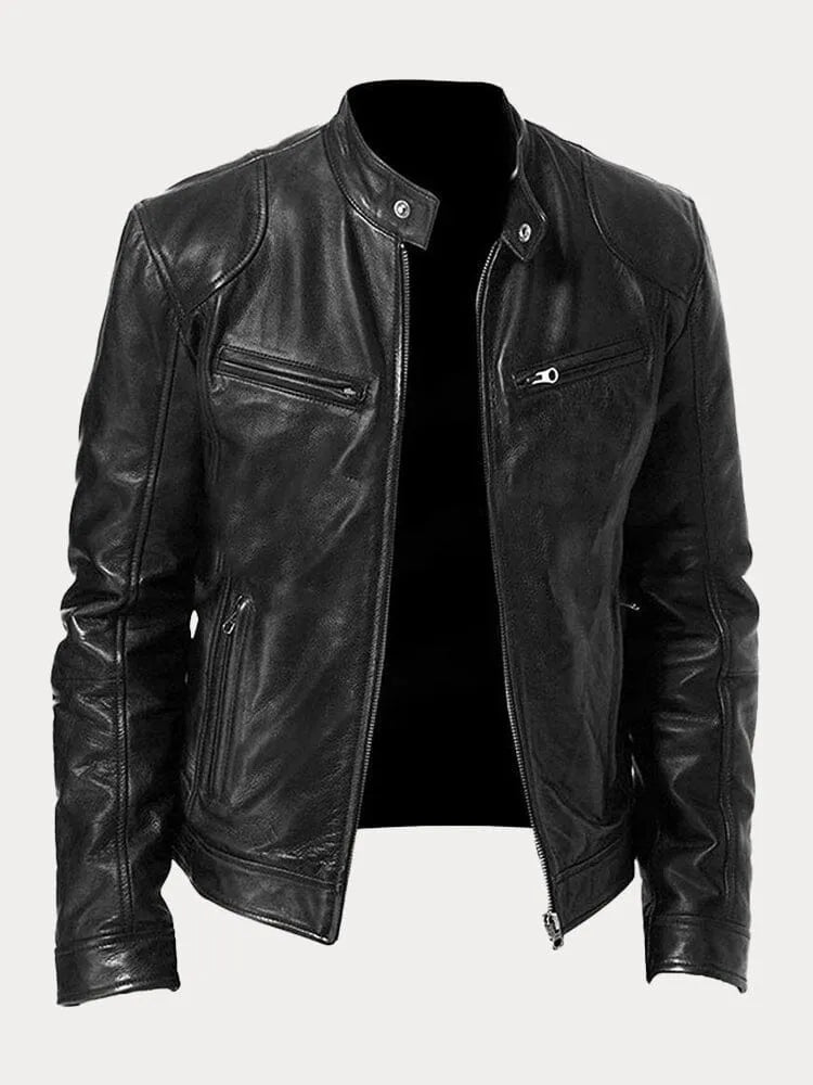 Levoire | Veste En Cuir Décontractée Noir
