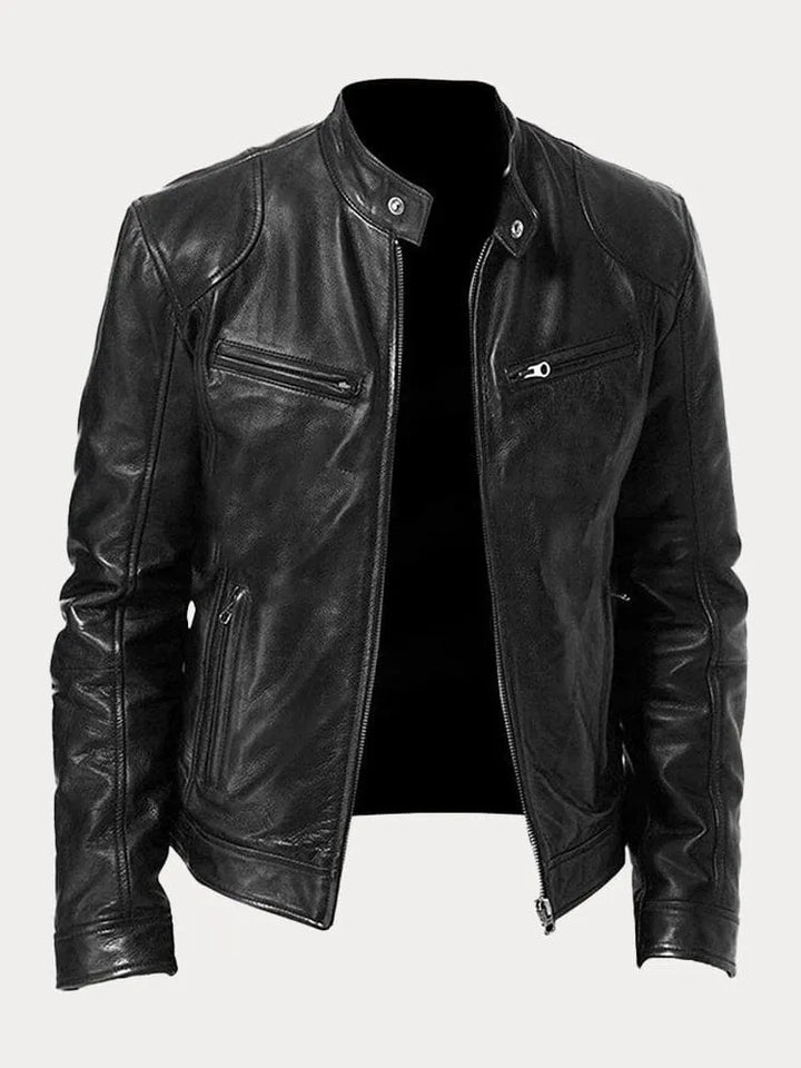 Levoire | Veste En Cuir Décontractée Noir