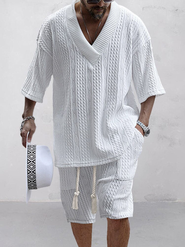 Levoire | Set Tricot V-Neck Confort Quotidien Blanc