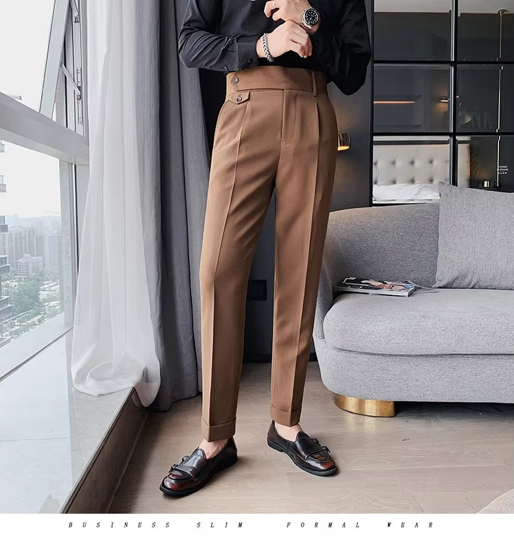 Levoire | Combinaison Formelle Taille Haute Premium Pour Homme Khaki