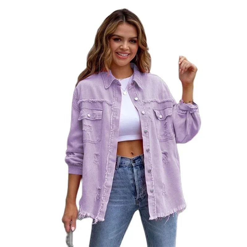Levoire | Veste En Jean Décontractée Grande Taille