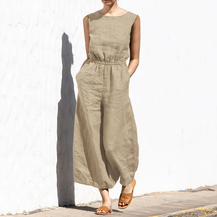 Levoire | Salopette En Coton Lin Khaki