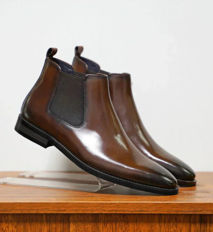 Levoire | Bottes Durables En Cuir Véritable Braun
