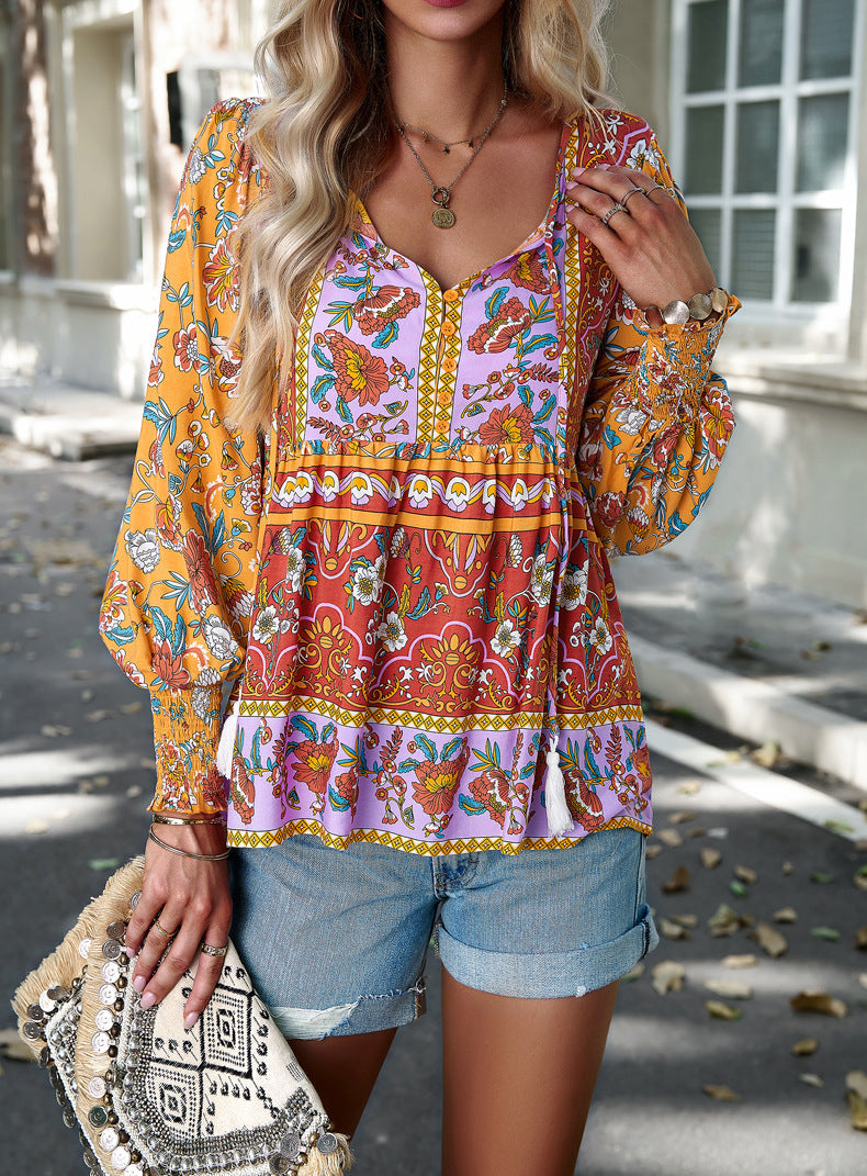 Levoire | Blouse Avec Motif Floral Boho Multicolore 1