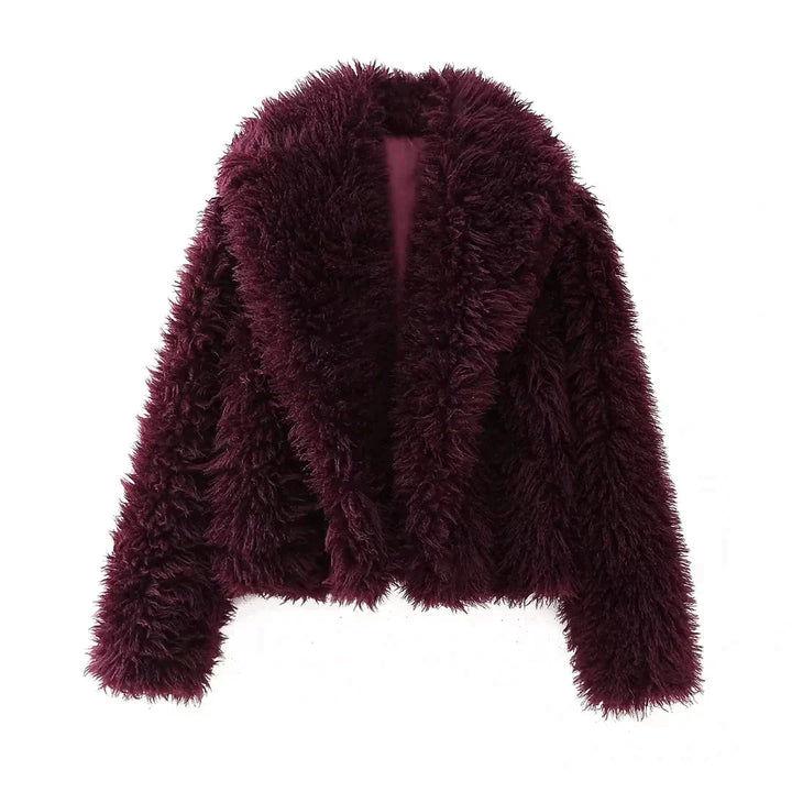Levoire | Manches longues grands cols manteau en fausse fourrure