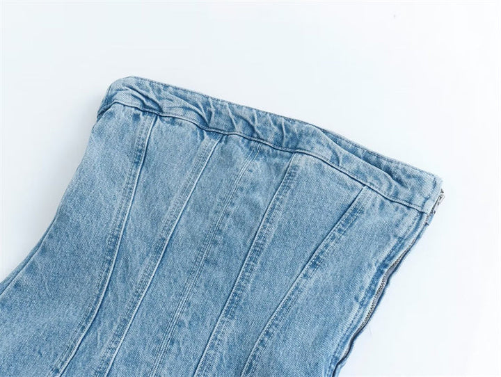 Levoire | Robe Femme Sans Bretelles Cool Avec Look Jean