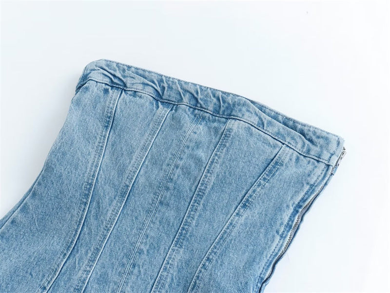 Levoire | Belle Robe En Jean Sans Découpe Et Fermeture Éclair Sur Le Côté
