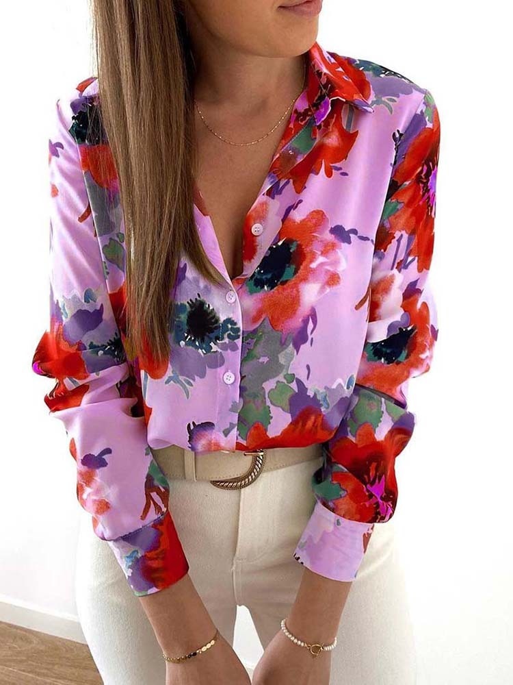 Levoire | Blouse Avec Imprimé Fleuri Pour Femmes Violet