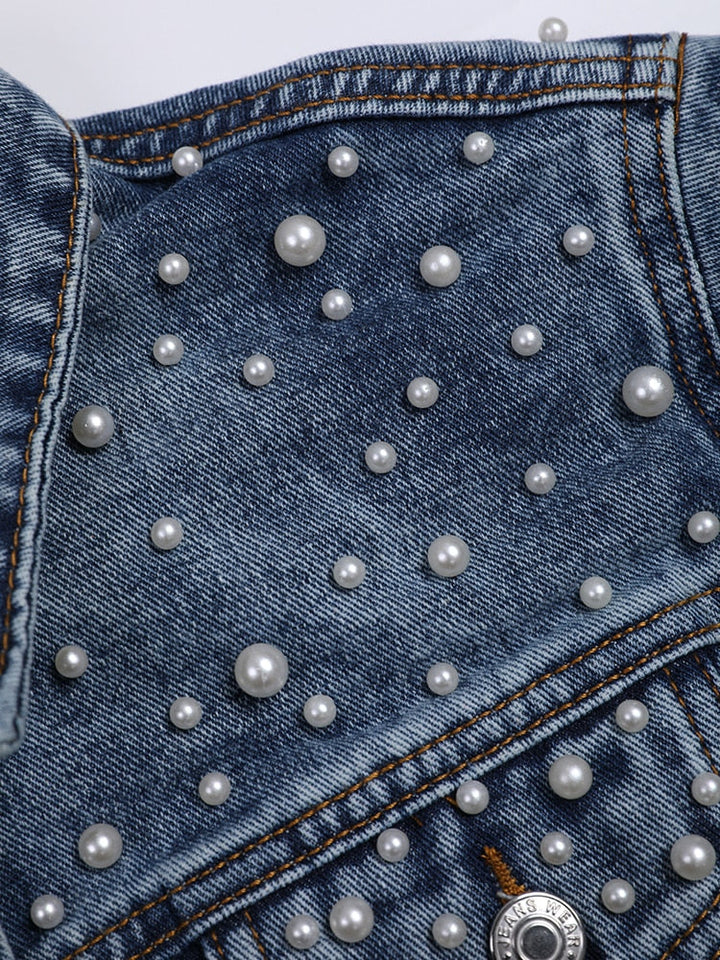 Levoire | Veste En Jean Décontractée Avec Perles