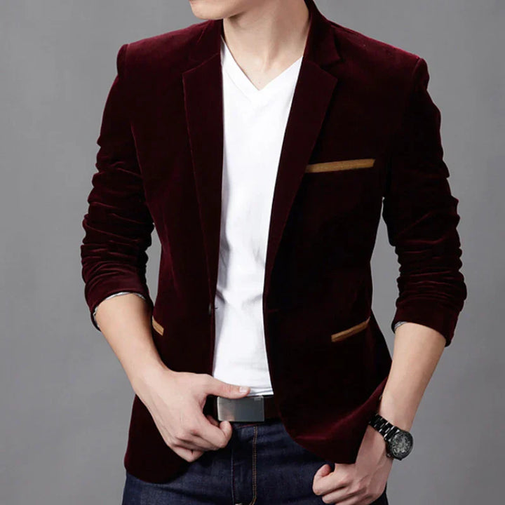 Levoire | Blazer Pour Hommes Moderne Et Étroit Pour La Vie Quotidienne Rot