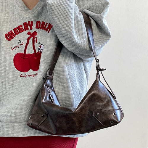 Levoire | Sac En Cuir Rétro Y2K Marron