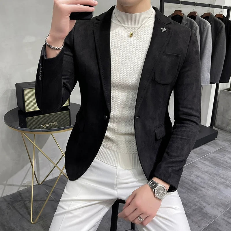 Levoire | Slim Fit Affaires & Temps Libre Veste Pour Hommes Noir