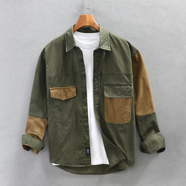 Levoire | Chemise Cargo Style Hommes Vert olive