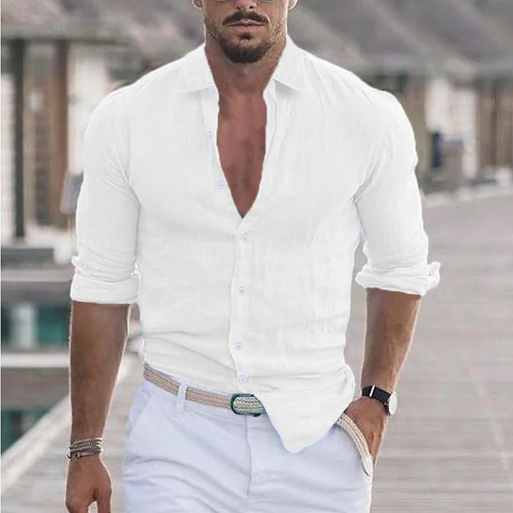 Levoire | Chemise En Lin Pour Hommes Respirant Style Decontracte