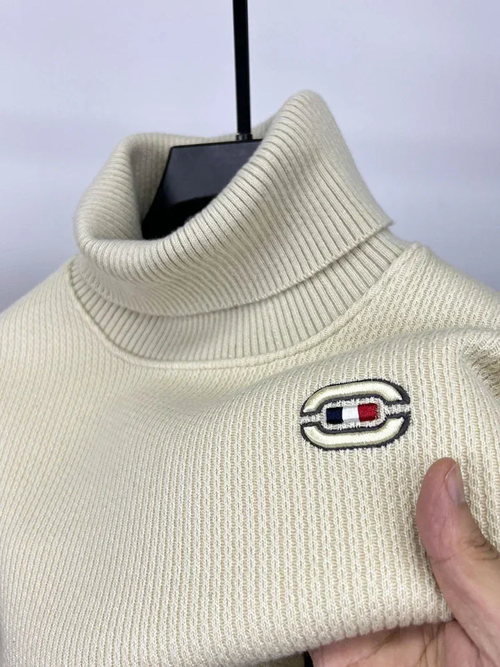 Levoire | Pull Col Roulé Luxueux Pour Homme Beige
