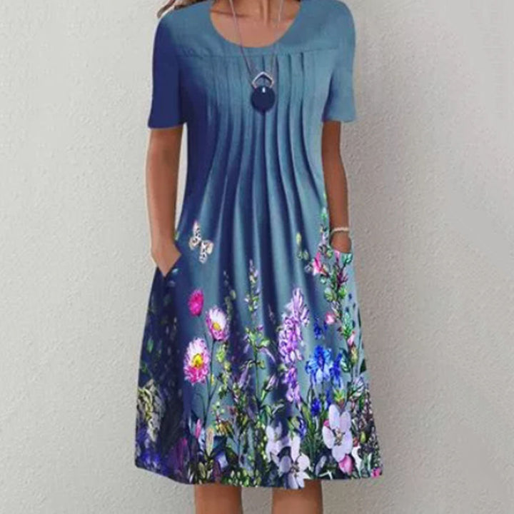 Levoire | Robe Printemps Vintage à Imprimé Floral Bleu