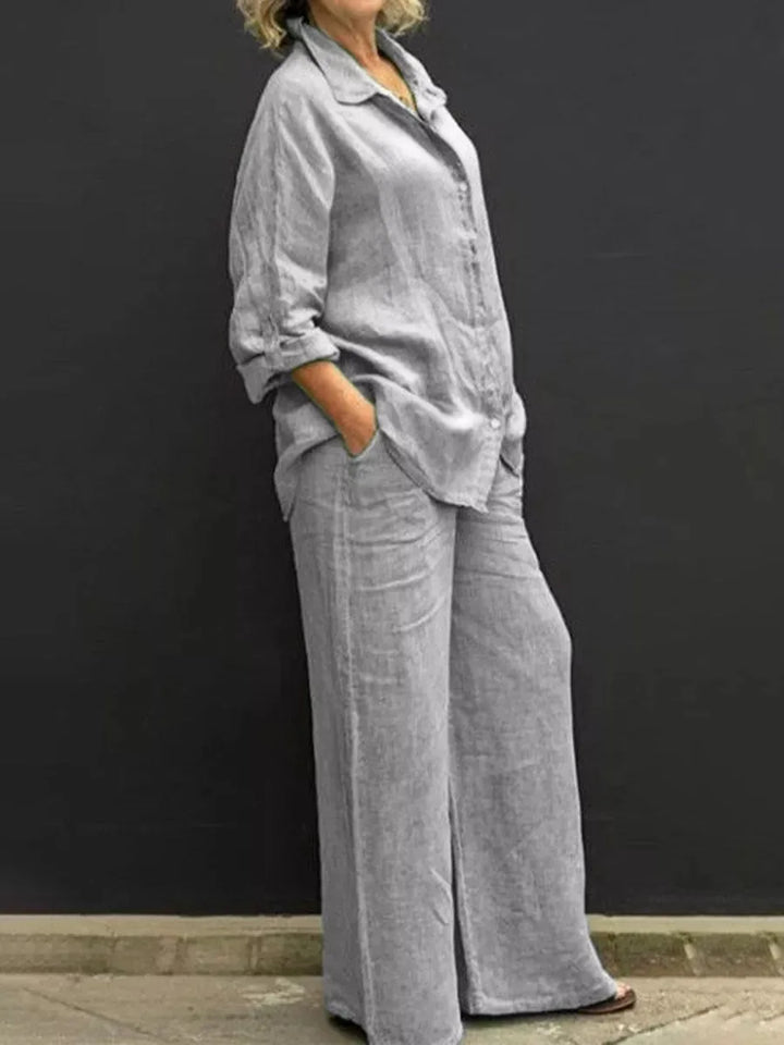 Levoire | Ensemble En Coton Lin Pour Femmes Gris