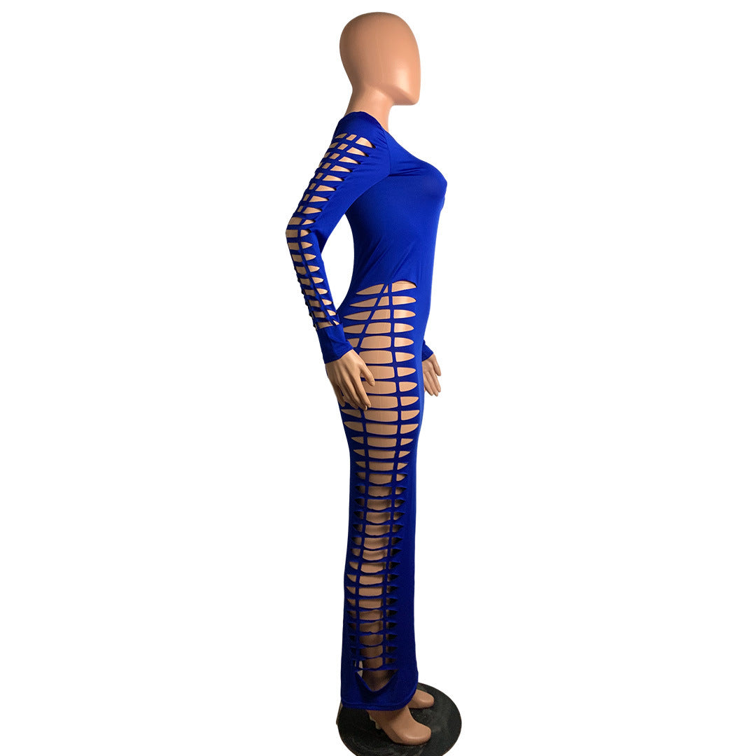 Levoire | Robe Maxi Bodysuit À Manches Longues Avec Longueur Sur Le Côté