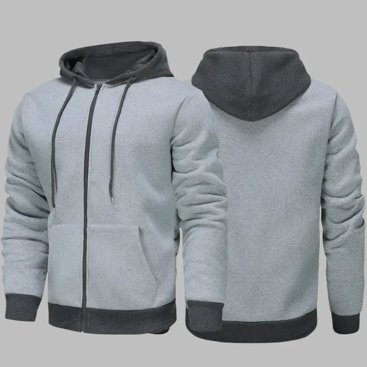 Levoire | Sweat À Capuche Pour Hommes Confortable Avec Fermeture Éclair Pour Le Quotidien Gris clair