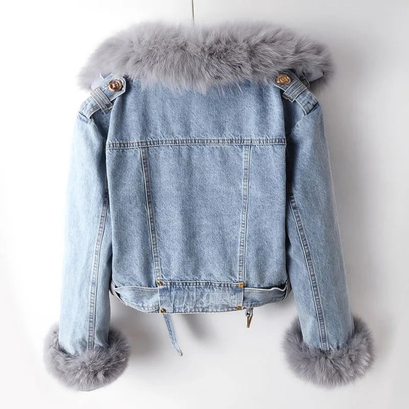 Levoire | veste en jean avec fourrure