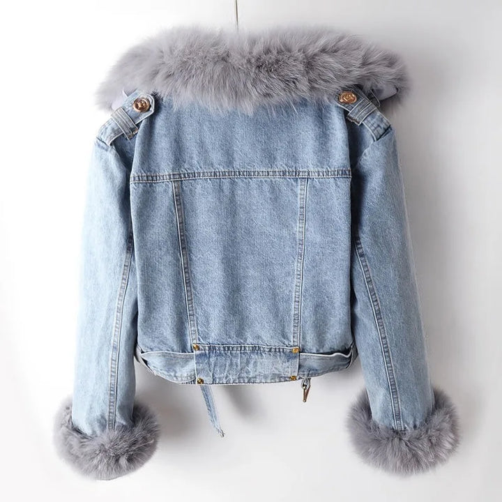 Levoire | veste en jean avec fourrure