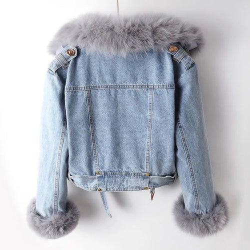 Levoire | veste en jean avec fourrure