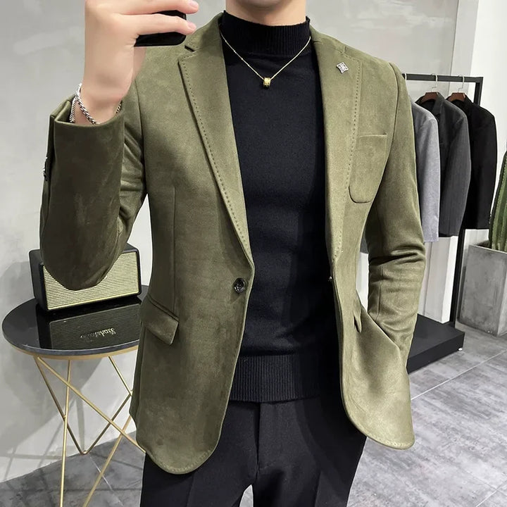 Levoire | Slim Fit Affaires & Temps Libre Veste Pour Hommes armeen vert