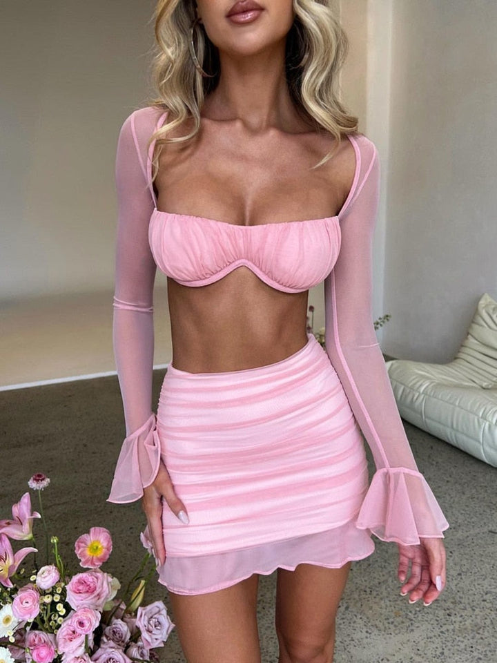 Levoire | Ensemble Cropped & Minijupe Nettarm Beige