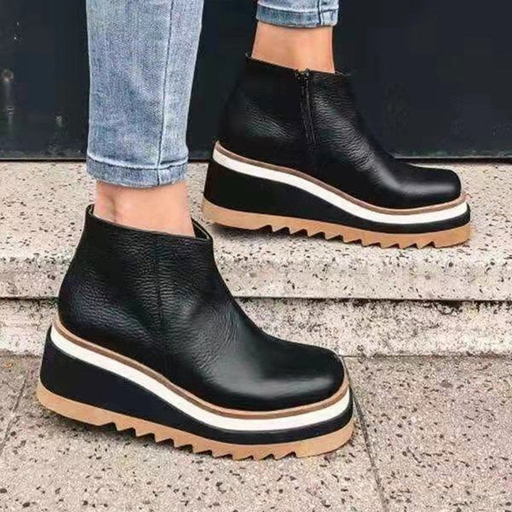 Levoire | Chaussures Basses Élégantes Pour Femmes Avec Zip Et Talon Haut Noir