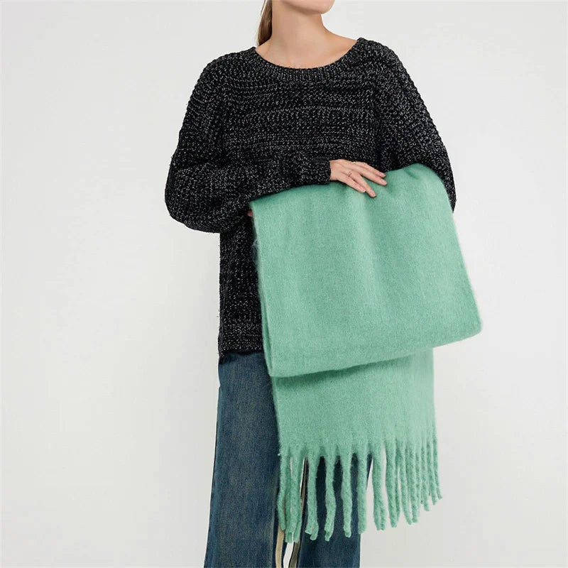 Levoire | Écharpe De Luxe En Cachemire Pour Femme Avec Franges